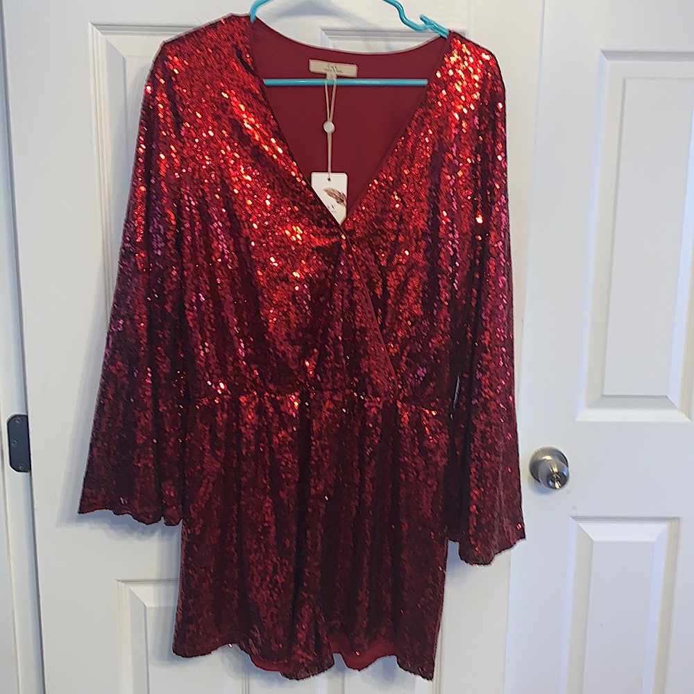 Red Sequin Romper